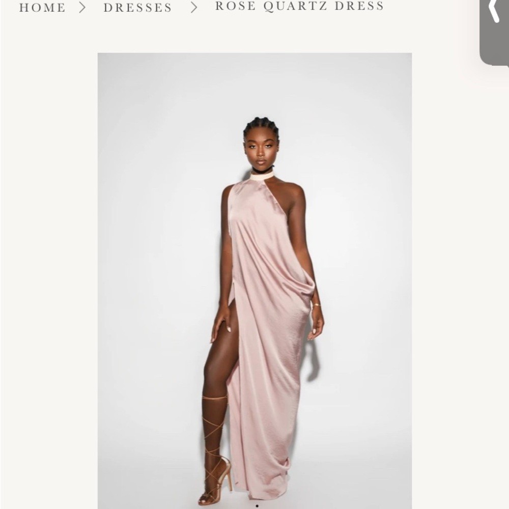 Elegant Rose Quartz Maxi Dress